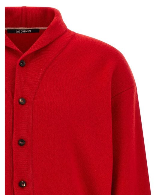 Jacquemus Red 'Le Cardigan Pelota' Cardigan for men