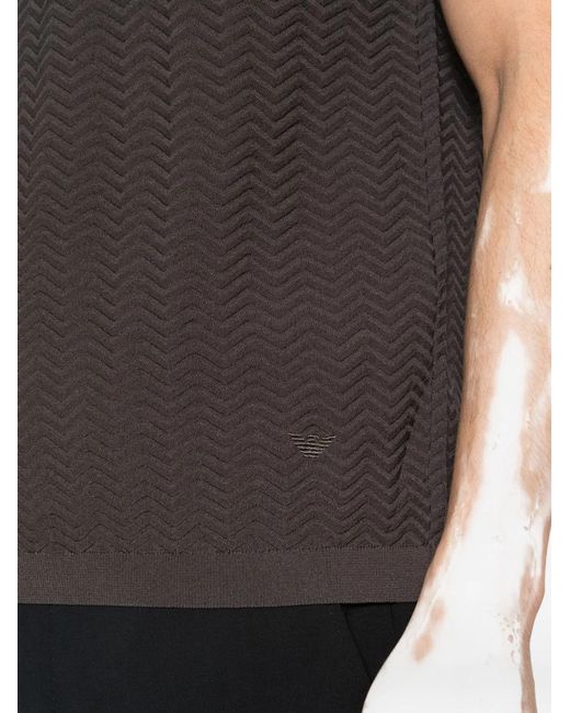 Emporio Armani Black Knitted T-Shirt for men