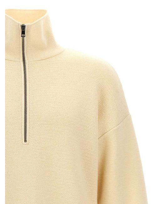 Ma'ry'ya Natural Half Zip Sweater for men