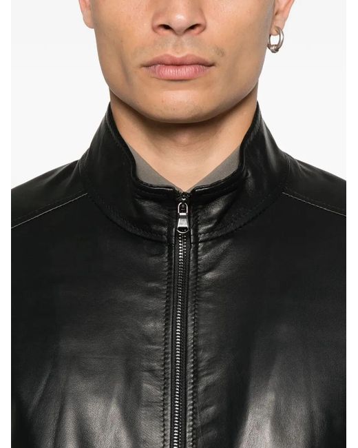 Barba Napoli Black "Dakota" Biker Jacket for men