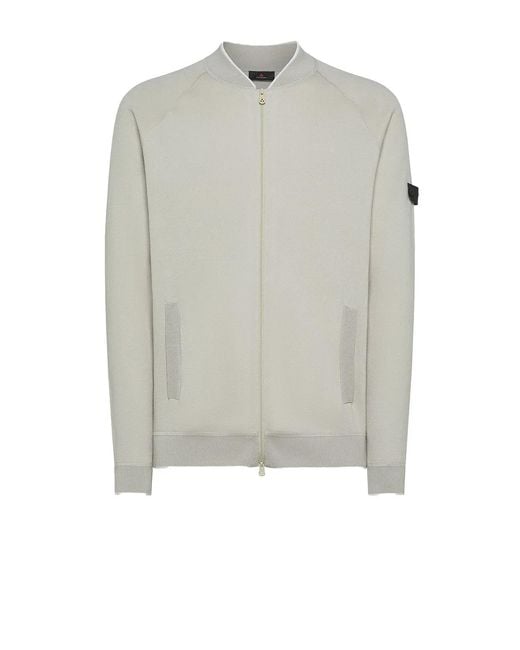 Peuterey White Zip Up Sweater Sand for men