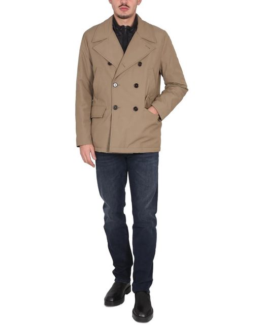 Fay Natural Peacot Double Front Trenches And Coats for men