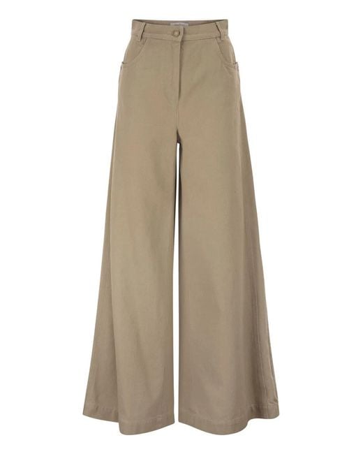 Max Mara Natural "Mxm Alamaro" Cotton Bull Oversized Jeans