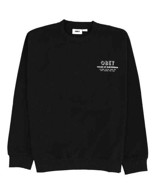 Obey Black "House Of Subversion" Sweatshirt for men