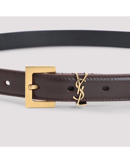 Saint Laurent White Cintura Cassandre Sottile