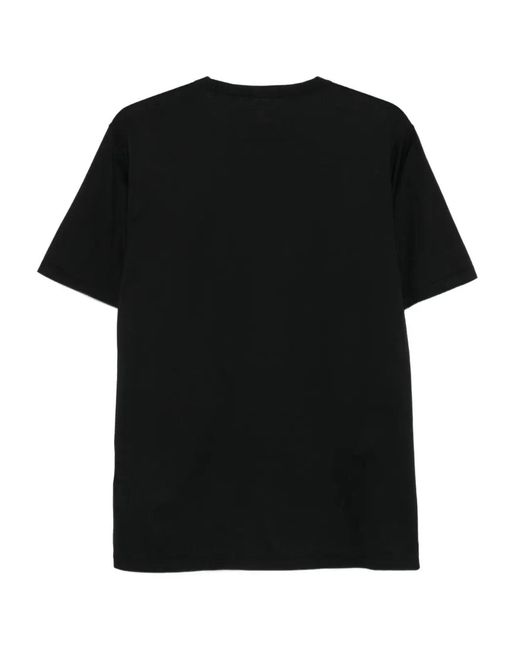 C P Company Black C.P.Company Logo-Patch Cotton T-Shirt for men