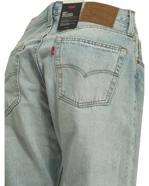 Levi's Blue "555 Relaxed Straight" Straight Leg Jeans for men