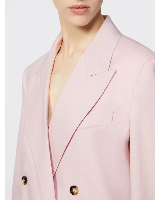 Max Mara Pink Lilac Wool Blend Ombrosa Blazer