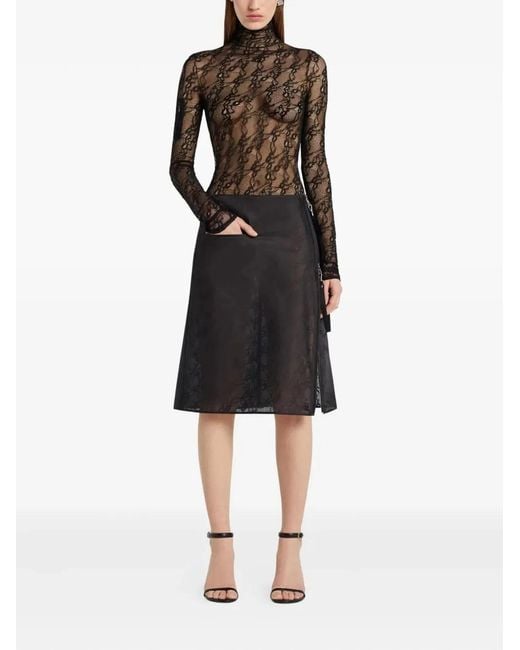 Courreges Black Courregès Stretch Lace Top