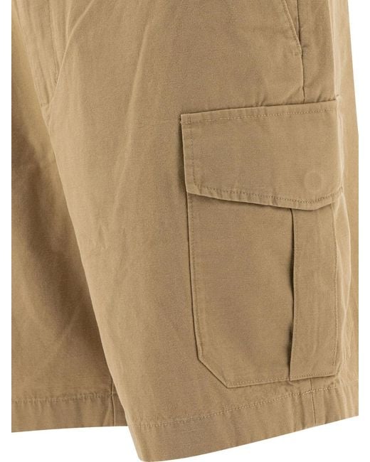 Vince Natural Cotton And Linen Cargo Shorts for men