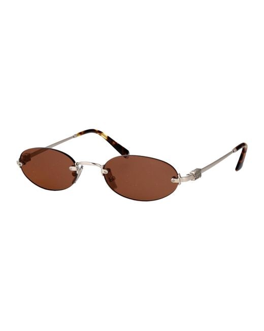 Miu Miu Brown Metal Sunglasses