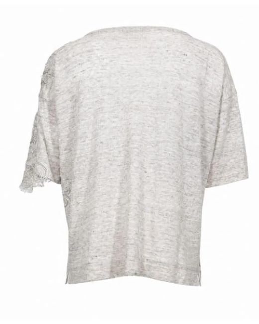 D.exterior White Shell Wool Tee Shirt