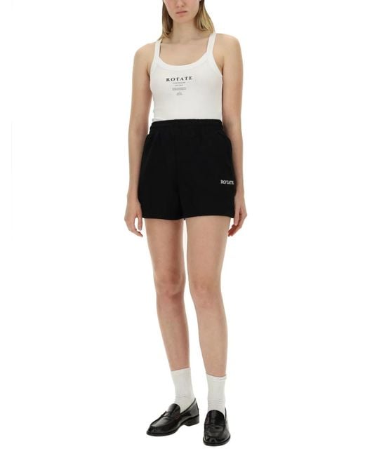 ROTATE BIRGER CHRISTENSEN Black High Waisted Shorts