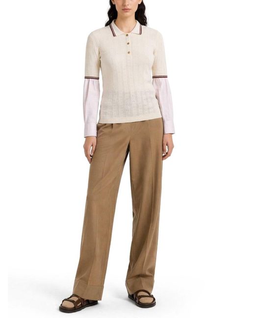 Moncler Natural Knit Cotton Polo Shirt