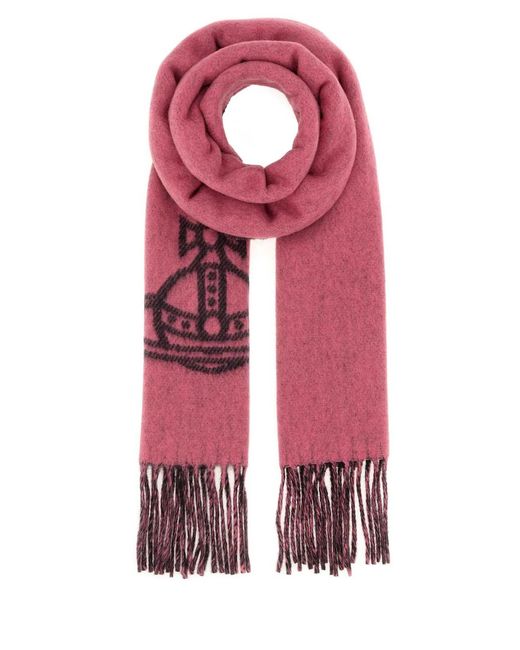 Vivienne Westwood Red Dark Wool Scarf