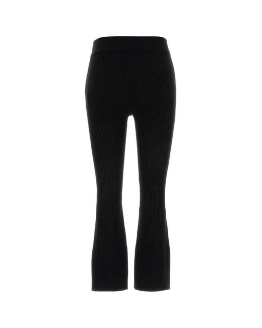 Courreges Black Capri Rib Knit Pants