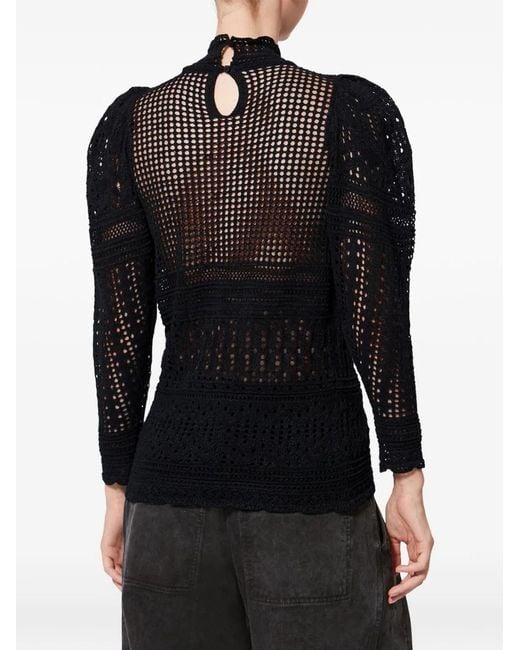 Isabel Marant Blue Dahara Openwork Cotton Sweater
