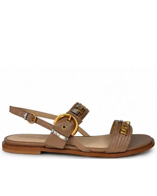Pinko Brown Slingback Strap Flat Shoes