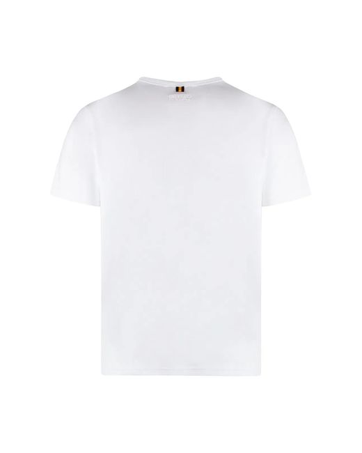 K-Way White Adame Cotton Crew-Neck T-Shirt for men