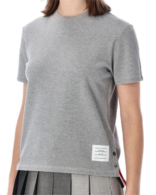 Thom Browne Gray Classic Piqué T-Shirt