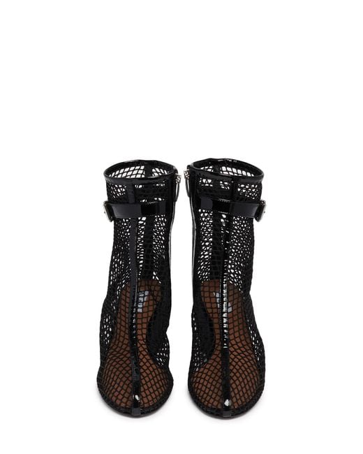 Alaïa Black Alaia Mesh Buckle-Strap Ankle Boots