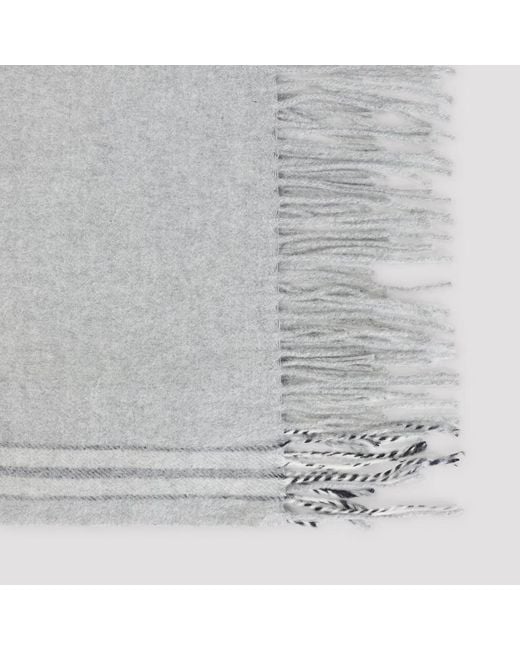 Brunello Cucinelli Gray Light Silk Scarf for men