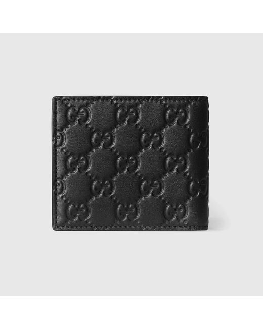 Gucci Black Embossed Leather Bifold Wallet for men
