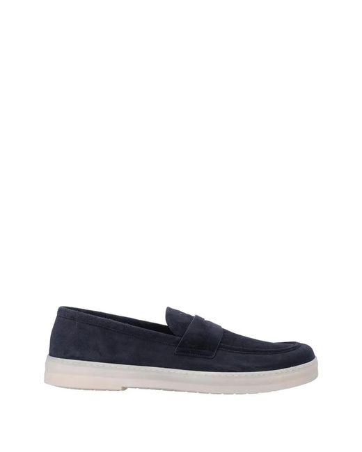 Prada Blue Logo Strap Loafers for men