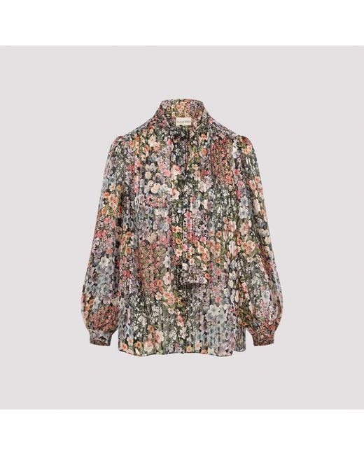 Valentino Brown All Over Print Shirt