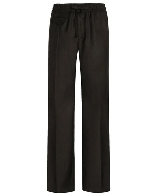 Dolce & Gabbana Black Dolce & Gabbana Virgin Wool Trousers for men