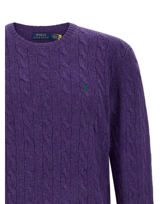 Polo Ralph Lauren Blue Braided Sweater for men