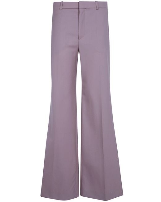 Chloé Purple Flare Leg Trousers