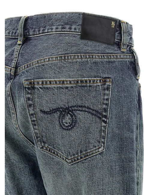 R13 Blue 'Crossover' Jeans