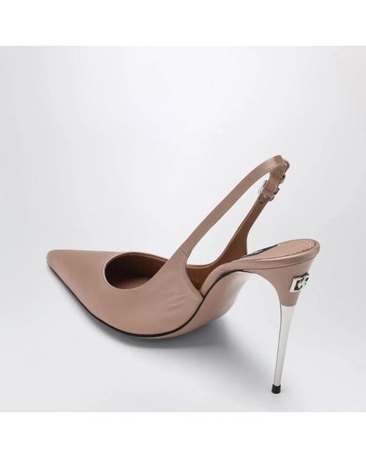 Dolce & Gabbana Pink Dolce&Gabbana Satin Slingback With Dg Logo