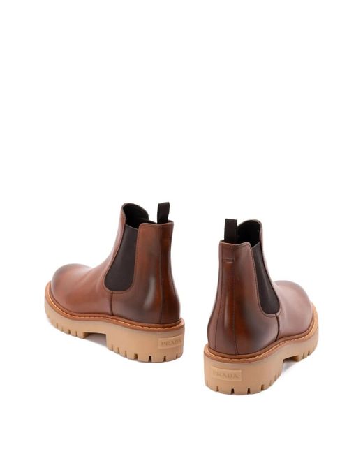Prada Brown Ankle Boots for men