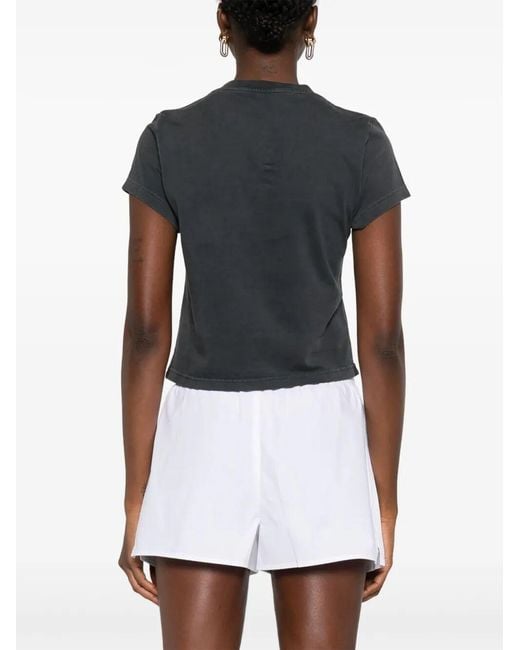 Alexander Wang Black Shrunken Logo Tee