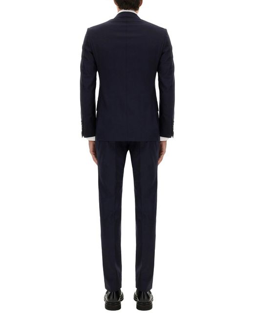 Tom Ford Blue Abito Grand Overcheck Shelton for men