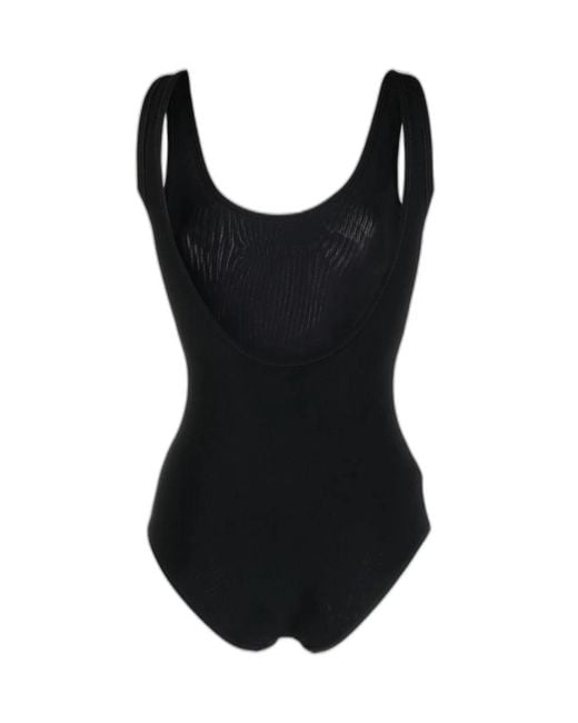 Jil Sander Black One Piece Swimsuit With Logo