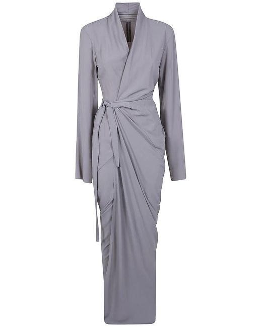 Rick Owens White "Wrap Gown" Dress