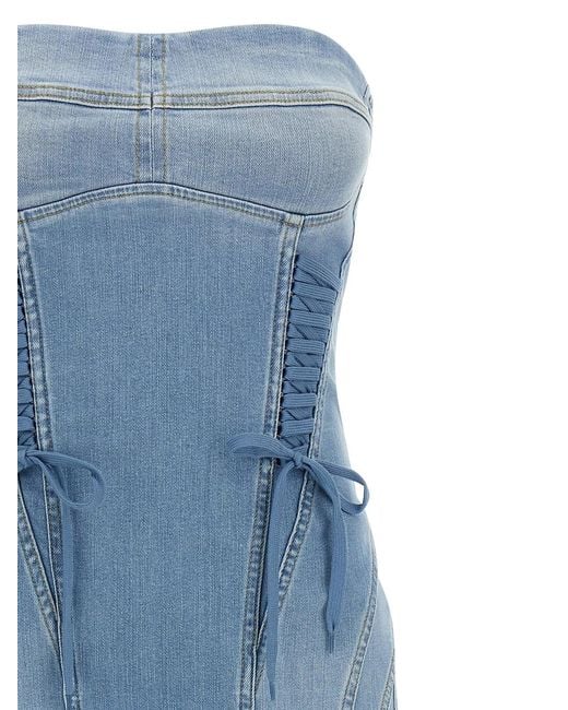 Elisabetta Franchi Blue Denim Dress