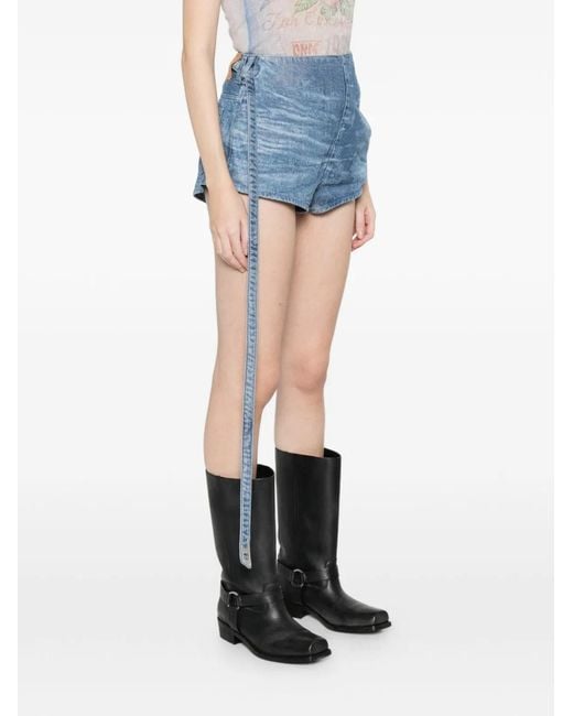 DIESEL Blue Cotton Denim Bermuda Shorts