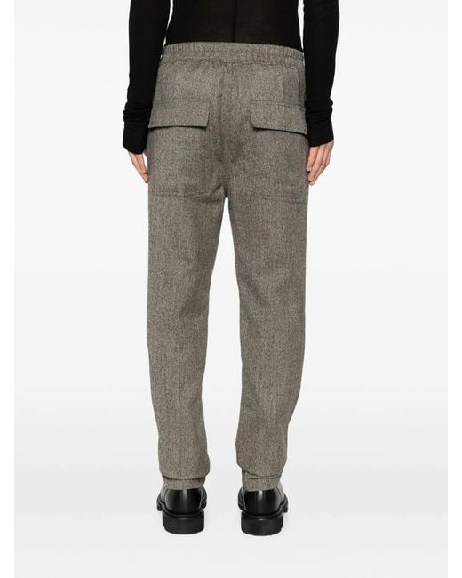 Rick Owens Gray Drawstring Slim-Leg Trousers for men