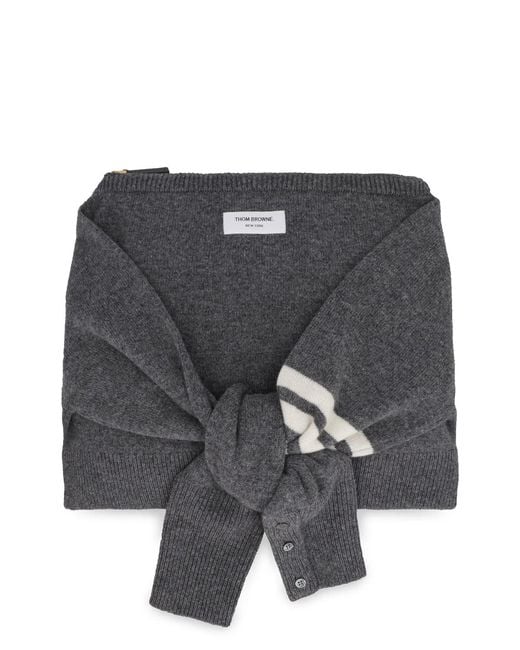 Thom Browne Black Melange Wool Clutch