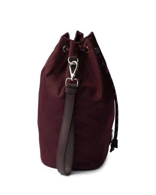 Prada Purple Speedrock Re-Nylon And Leather Pouch for men