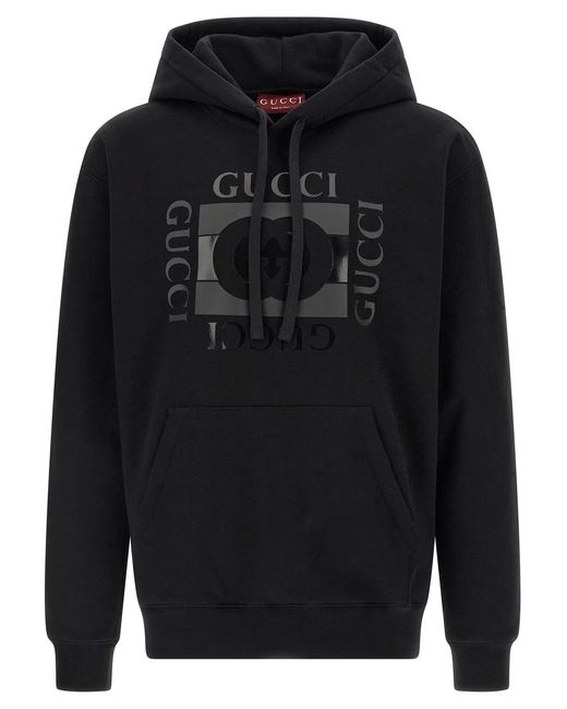 Gucci Black Incrocio Gg' Hoodie for men