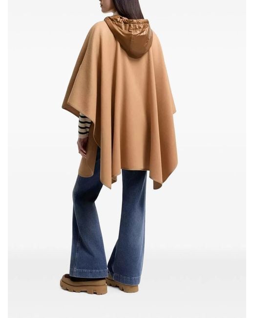 Moncler Natural Padded Wool Blend Cape