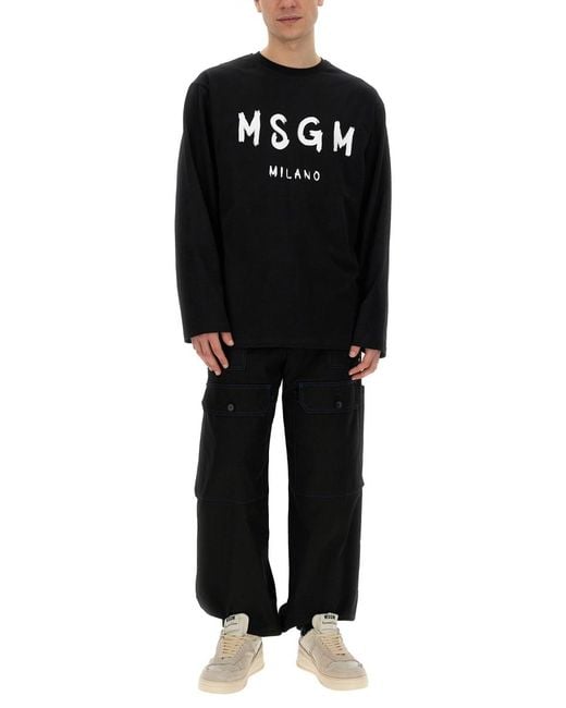 MSGM Black T-Shirt for men