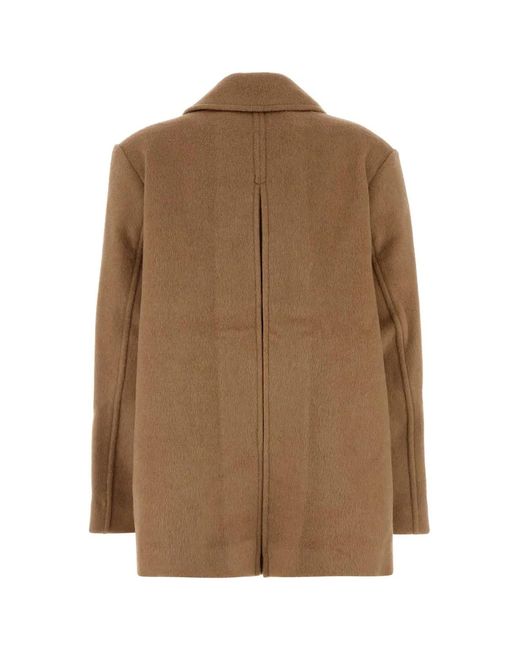Ganni Brown Wool Blend Coat