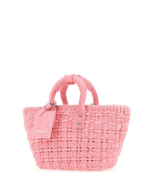 Balenciaga Pink Terry Fabric Bistro Xs Handbag
