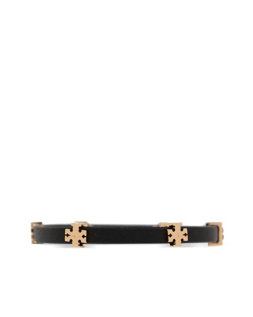 Tory Burch Black Brass Tone Geometric Bracelet